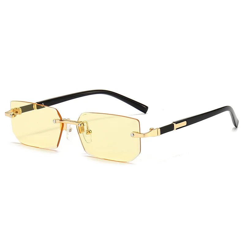 Rectangle Rimless UV400 Sunglasses Lightweight Unisex Design