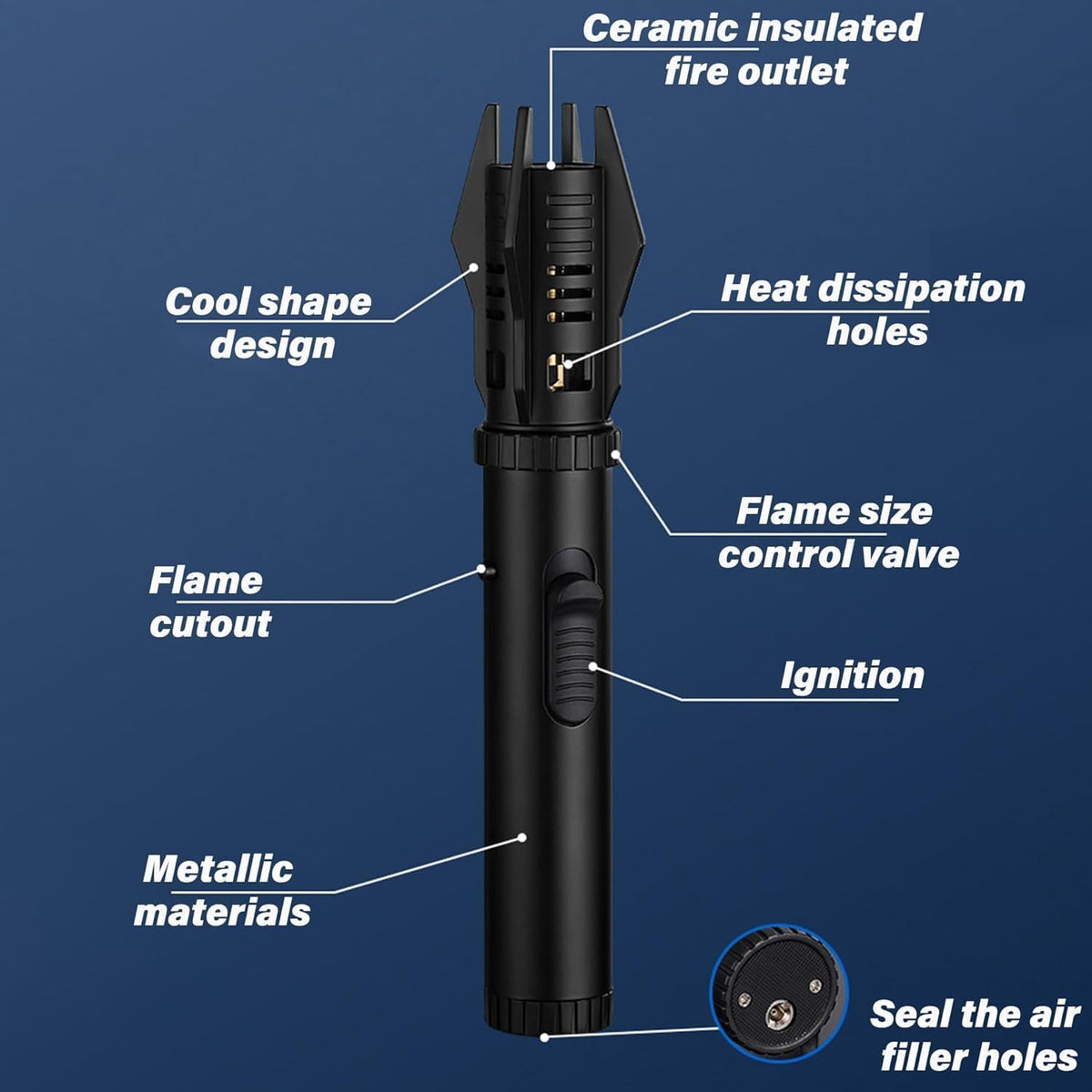 Refillable Windproof Jet Torch Lighter
