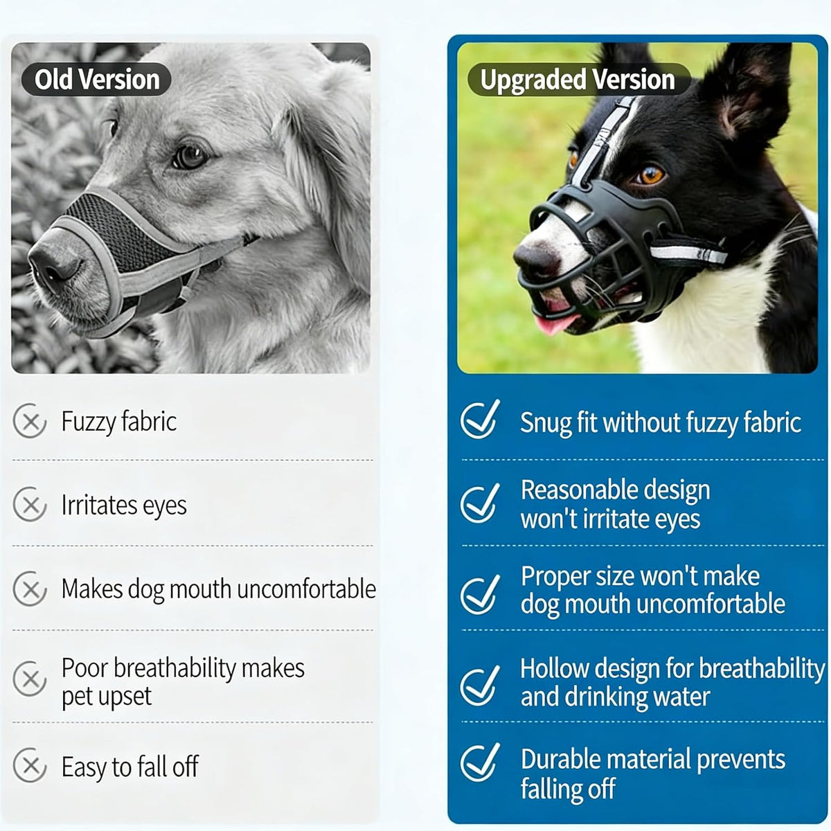 Reflective Breathable Dog Muzzle Adjustable Water Friendly Pet Muzzle