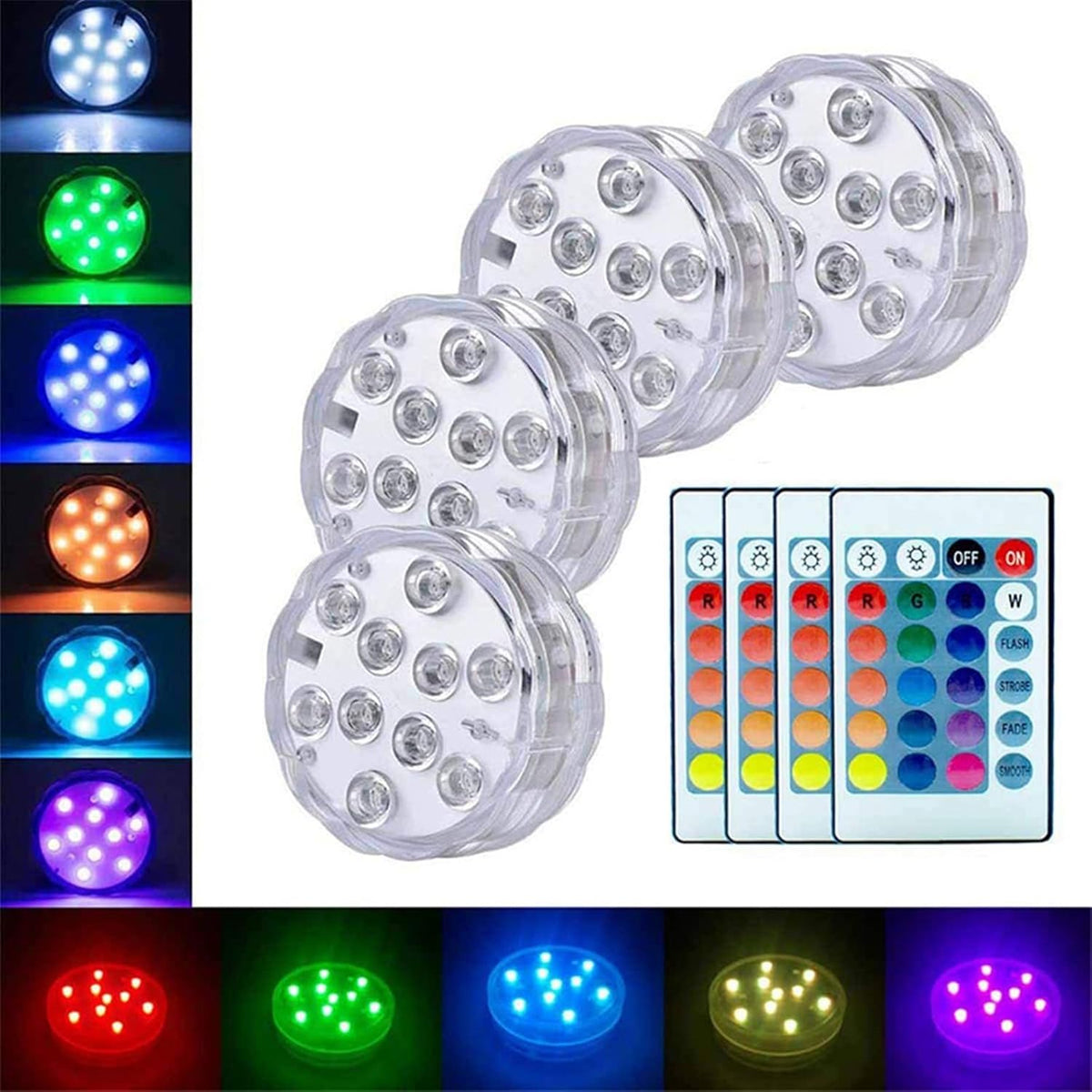 Remote Control Waterproof LED Pool Light with Magnetic Mount