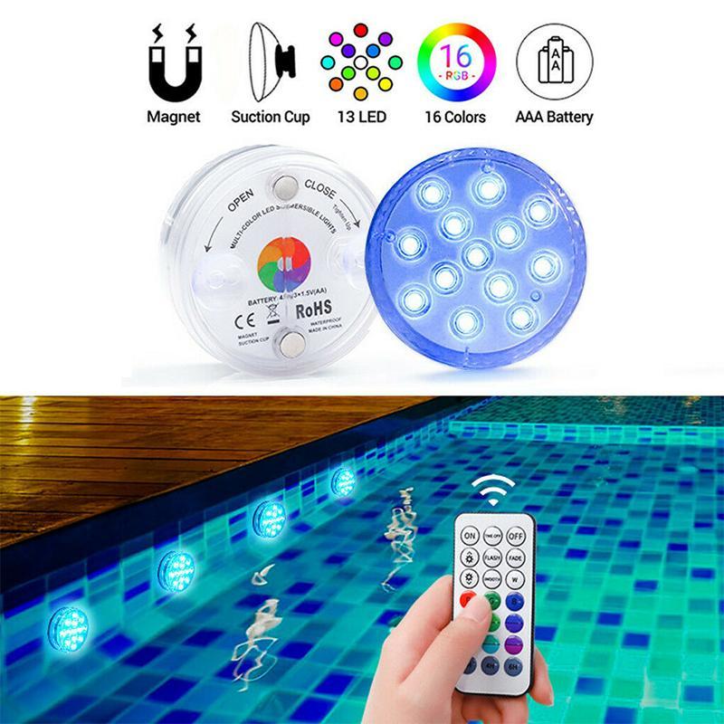 Remote Control Waterproof LED Pool Light with Magnetic Mount