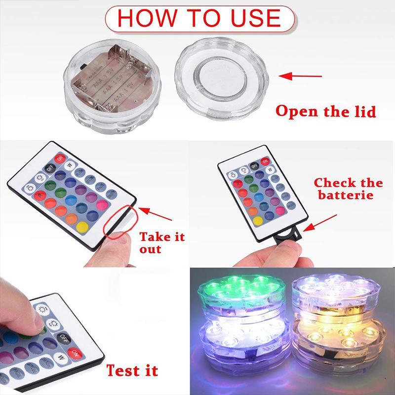 Remote Control Waterproof LED Pool Light with Magnetic Mount