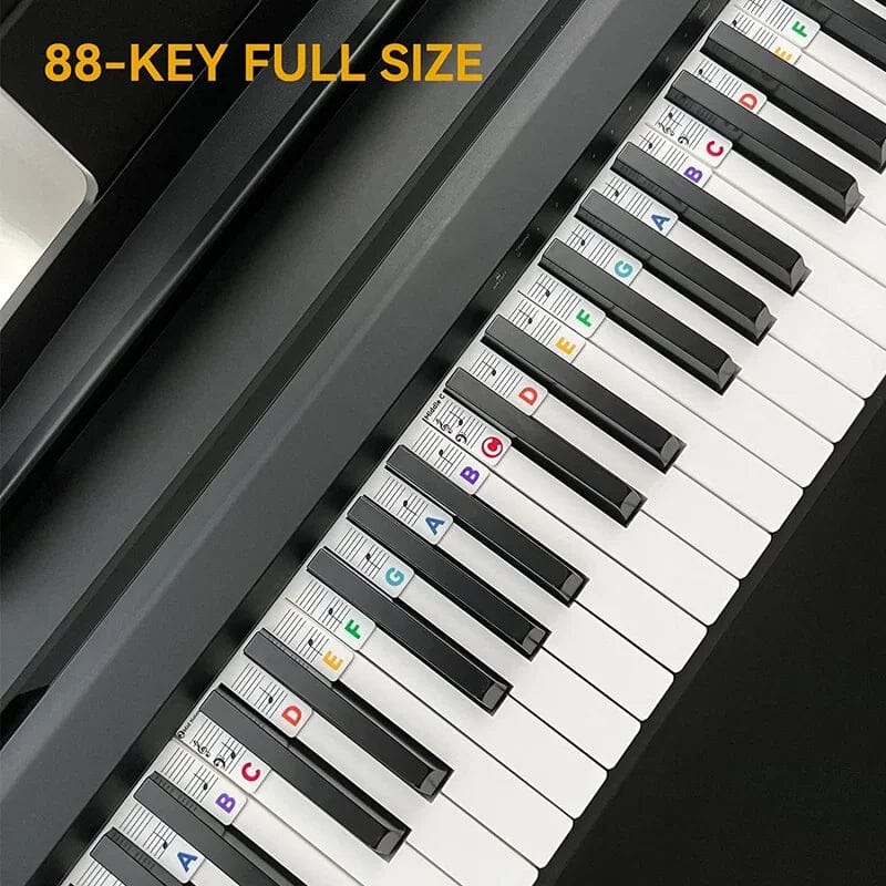 Removable Piano Keyboard Note Labels for 88 Key Keyboards