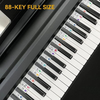 Removable Piano Keyboard Note Labels for 88 Key Keyboards