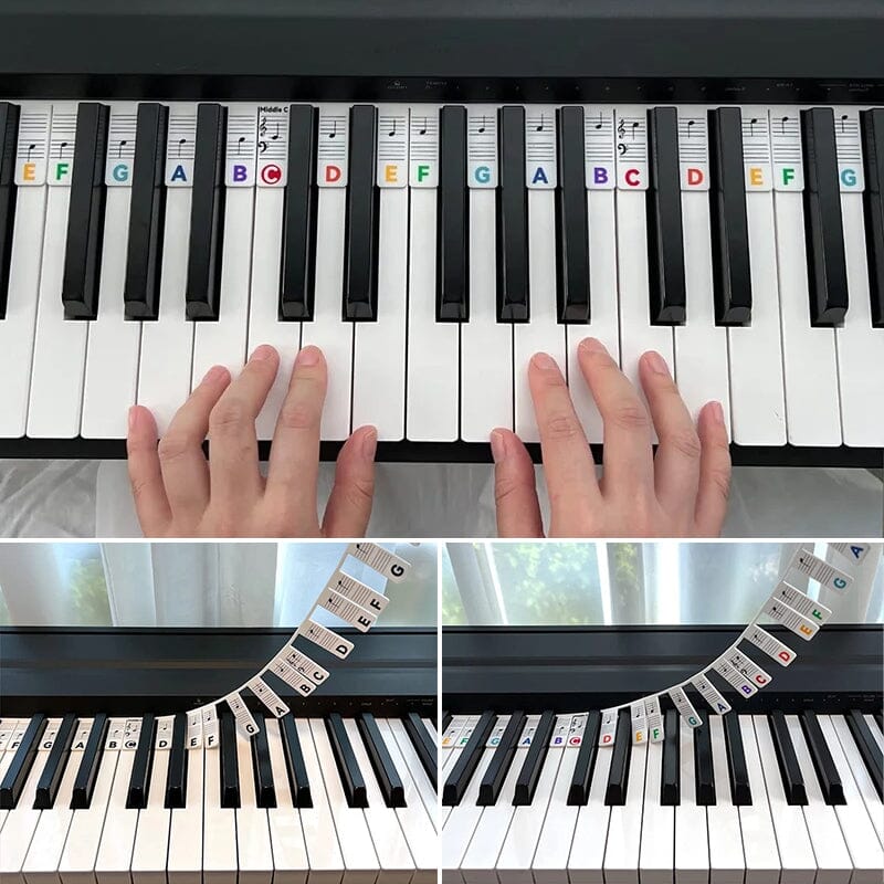 Removable Piano Keyboard Note Labels for 88 Key Keyboards