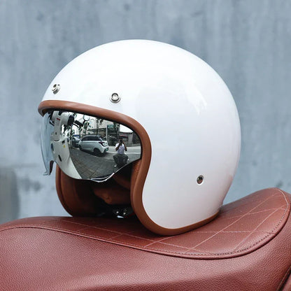 Retro 3/4 Open Face Motorcycle Helmet With ABS Shell