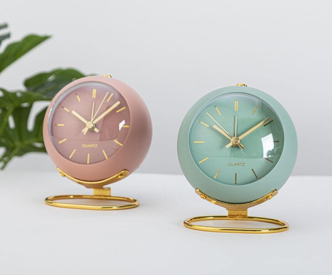 Retro Analog Alarm Clock with Silent Non-Ticking Movement
