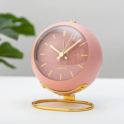 Retro Analog Alarm Clock with Silent Non-Ticking Movement