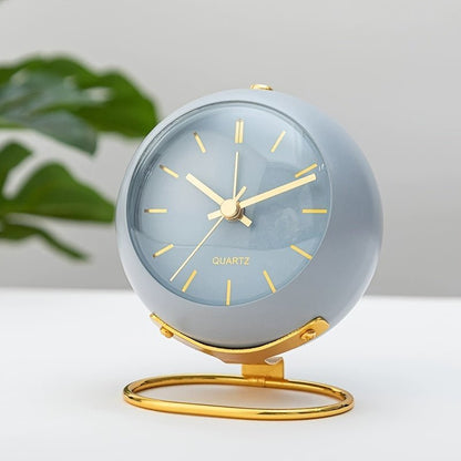 Retro Analog Alarm Clock with Silent Non-Ticking Movement