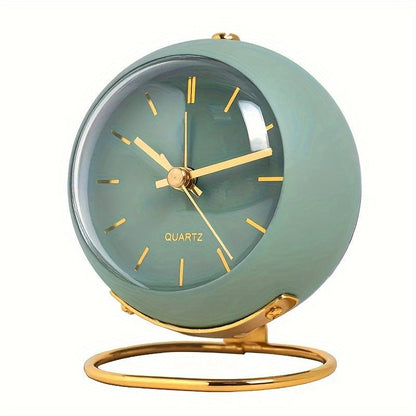 Retro Analog Alarm Clock with Silent Non-Ticking Movement