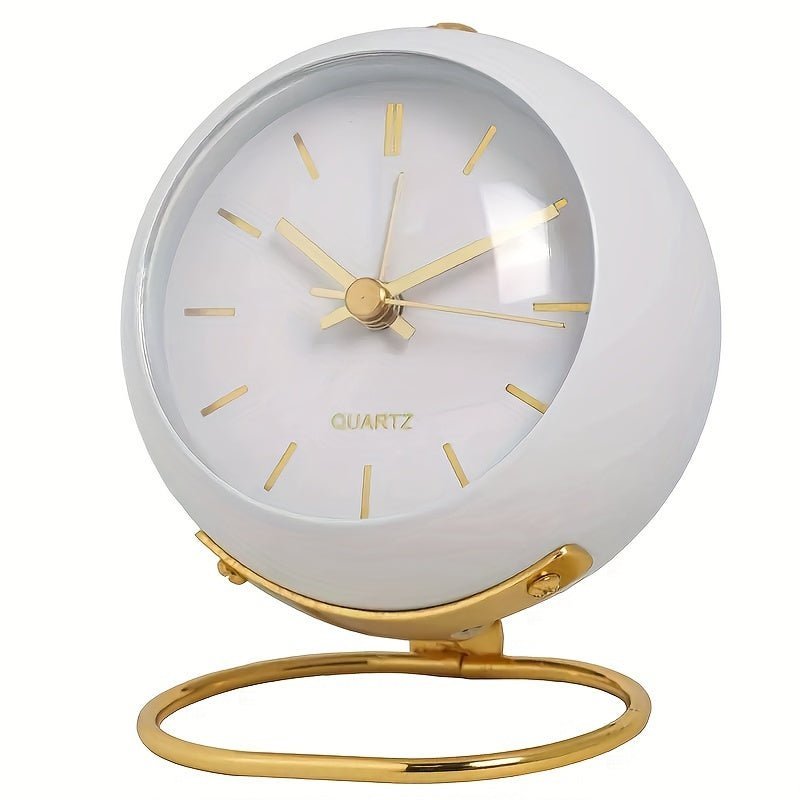 Retro Analog Alarm Clock with Silent Non-Ticking Movement