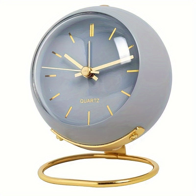 Retro Analog Alarm Clock with Silent Non-Ticking Movement