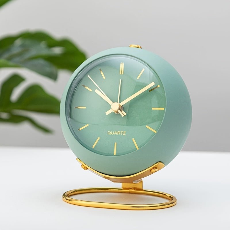 Retro Analog Alarm Clock with Silent Non-Ticking Movement