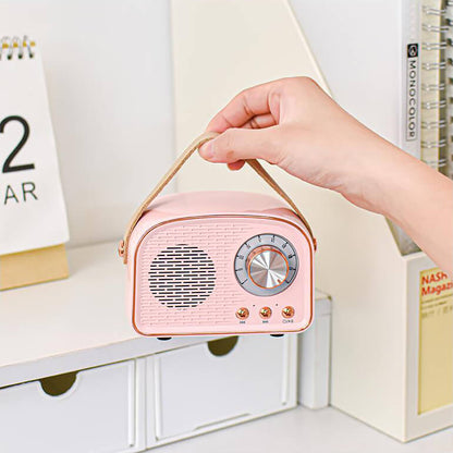 Retro Bluetooth Speaker Portable Wireless Round Design