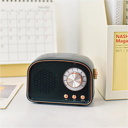 Retro Bluetooth Speaker Portable Wireless Round Design