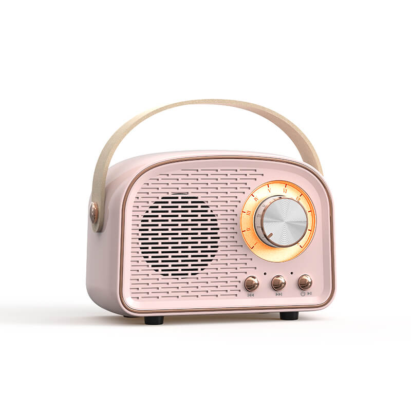 Retro Bluetooth Speaker Portable Wireless Round Design