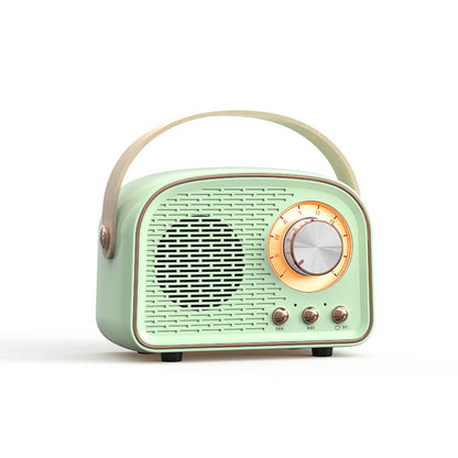 Retro Bluetooth Speaker Portable Wireless Round Design