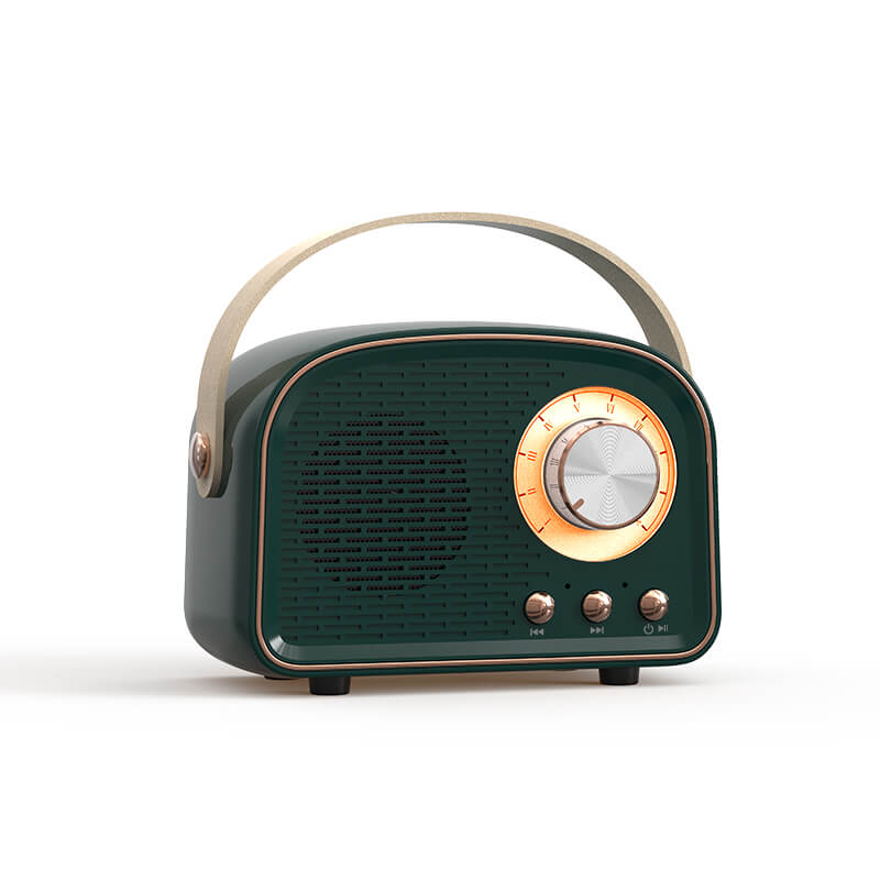 Retro Bluetooth Speaker Portable Wireless Round Design