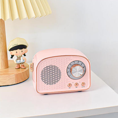 Retro Bluetooth Speaker Portable Wireless Round Design
