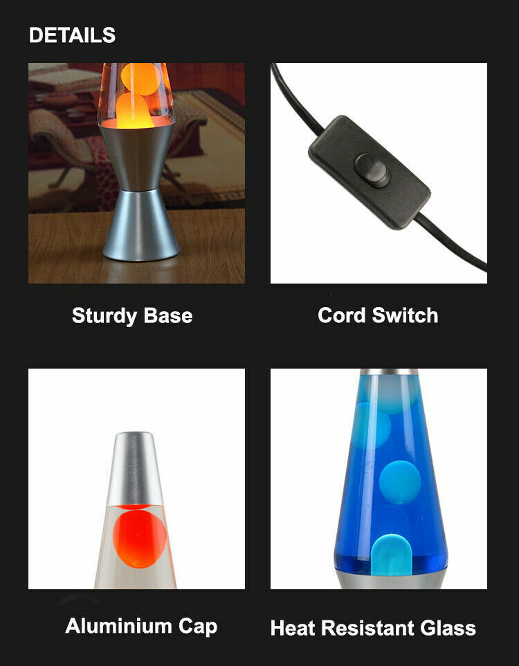 Retro Lava Lamp Glass Wax Motion Decorative Light