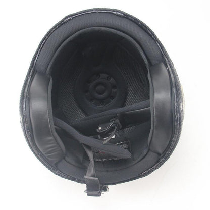 Retro Open Face Motorcycle Helmet with Goggles and Face Mask