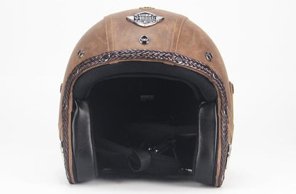 Retro Open Face Motorcycle Helmet with Goggles and Face Mask