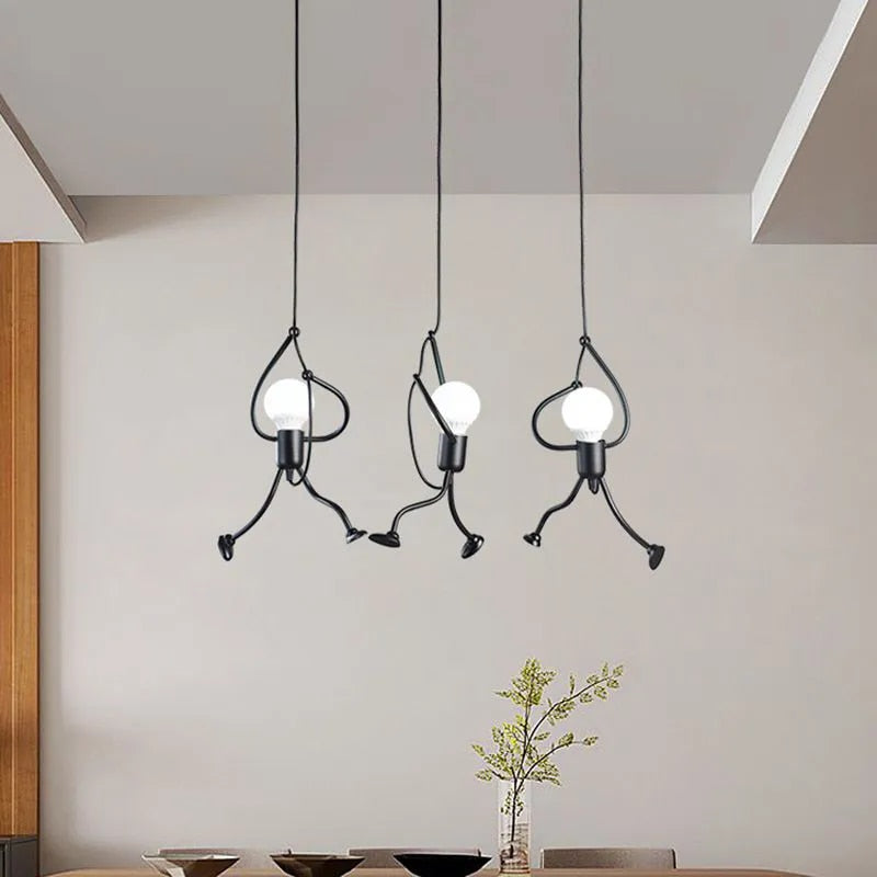Retro Superhero Figure Ceiling Lamp LED Pendant Light