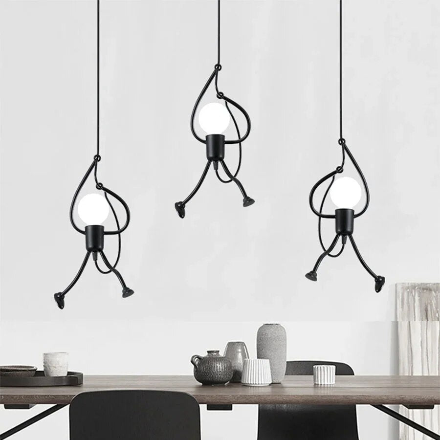 Retro Superhero Figure Ceiling Lamp LED Pendant Light