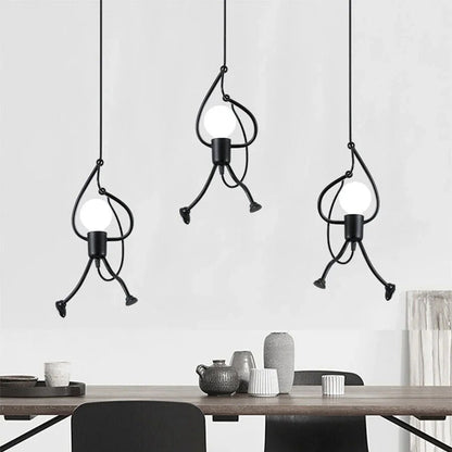 Retro Superhero Figure Ceiling Lamp LED Pendant Light