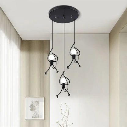 Retro Superhero Figure Ceiling Lamp LED Pendant Light