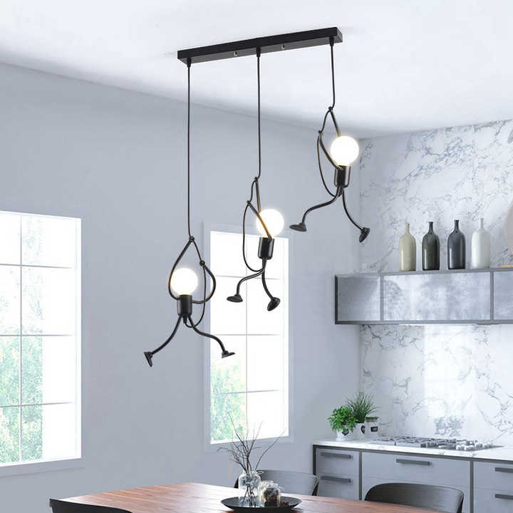 Retro Superhero Figure Ceiling Lamp LED Pendant Light