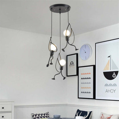 Retro Superhero Figure Ceiling Lamp LED Pendant Light