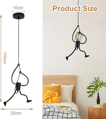 Retro Superhero Figure Ceiling Lamp LED Pendant Light