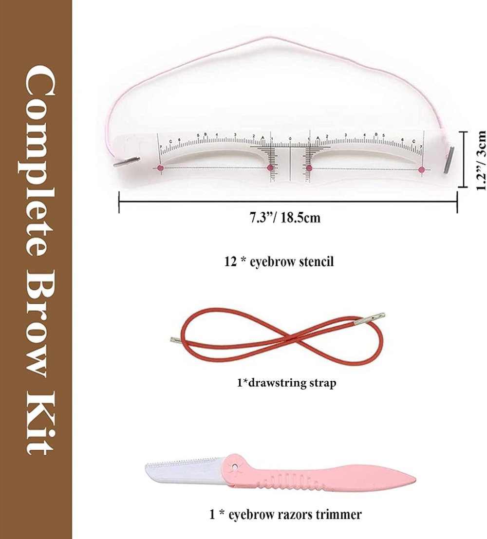 Reusable Eyebrow Stencil Kit with Elastic Strap