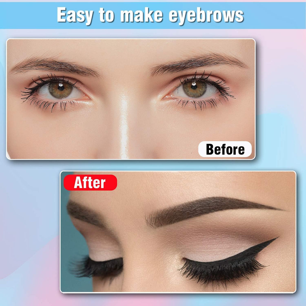 Reusable Eyebrow Stencil Kit with Elastic Strap