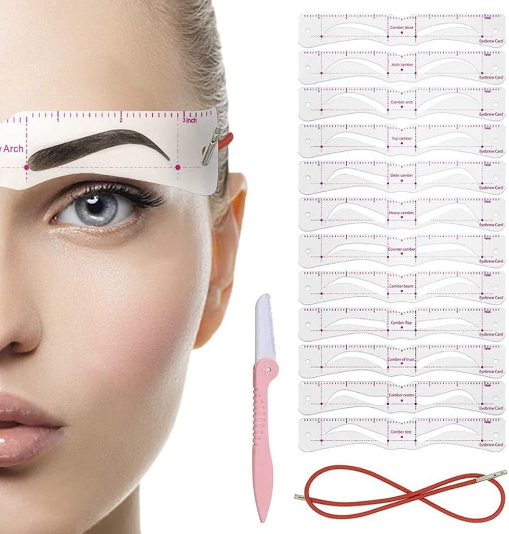Reusable Eyebrow Stencil Kit with Elastic Strap