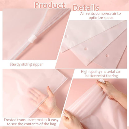 Reusable Frosted Zip Storage Bags for Clothing and Travel 20 Pack