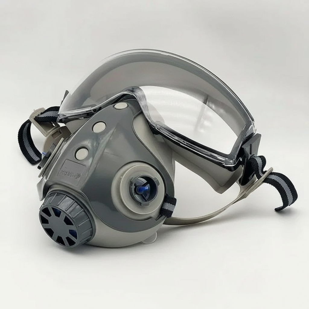 Reusable Half Face Respirator Mask with Safety Goggles