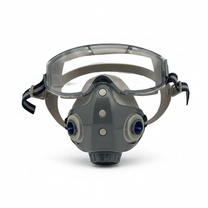 Reusable Half Face Respirator Mask with Safety Goggles