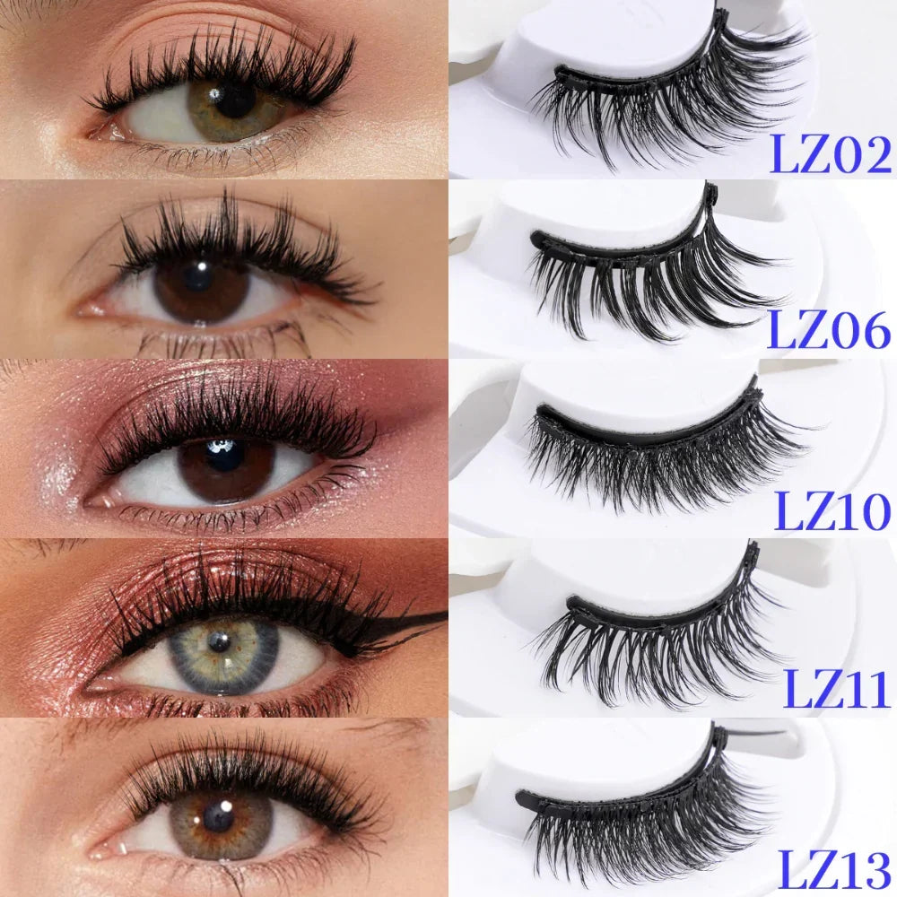 Reusable Magnetic False Eyelashes with Applicator Tweezers