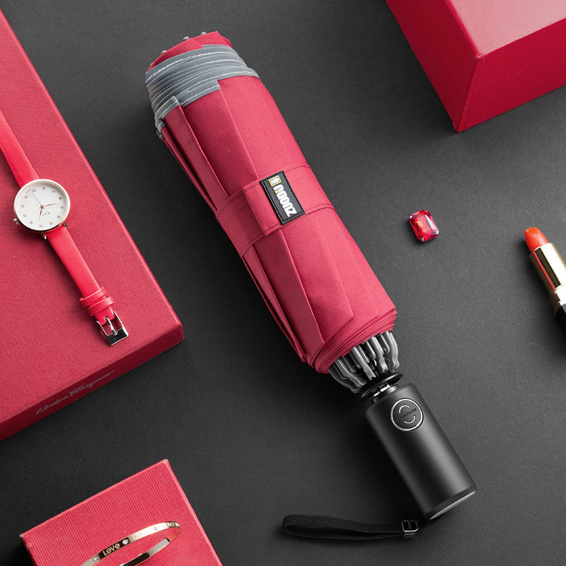 Reverse Folding Umbrella with LED Light and Auto Open Close