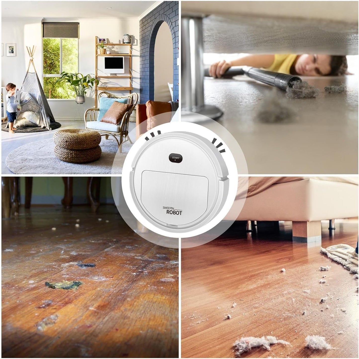 Robot Vacuum Cleaner Ultra Quiet HEPA Automatic Floor Cleaner