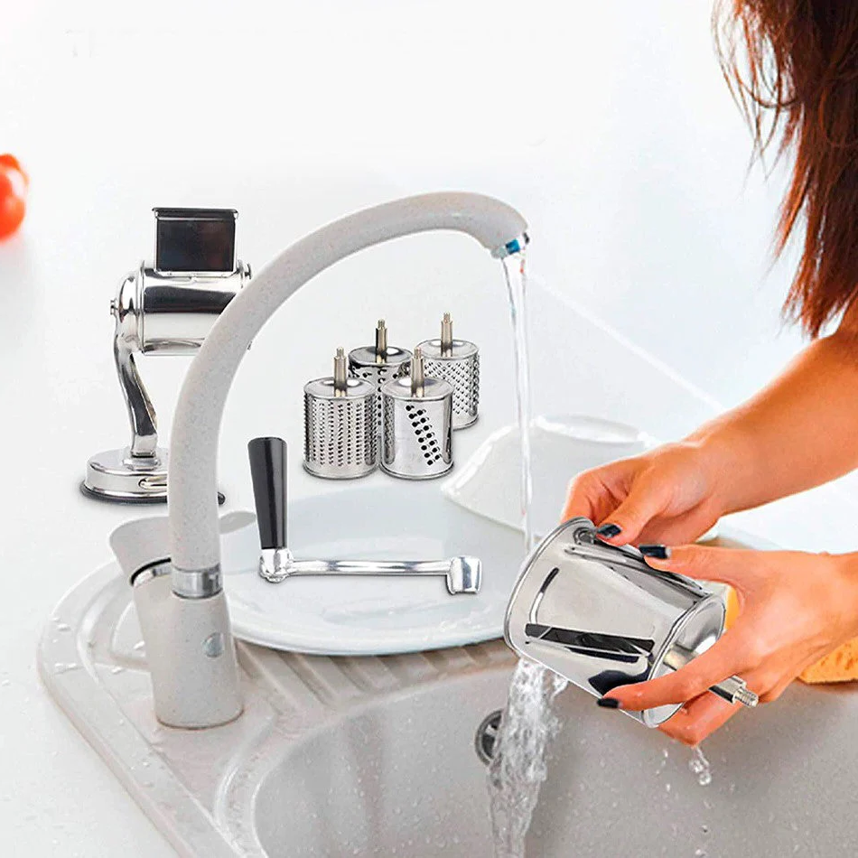 Rotary Drum Food Grater and Vegetable Slicer