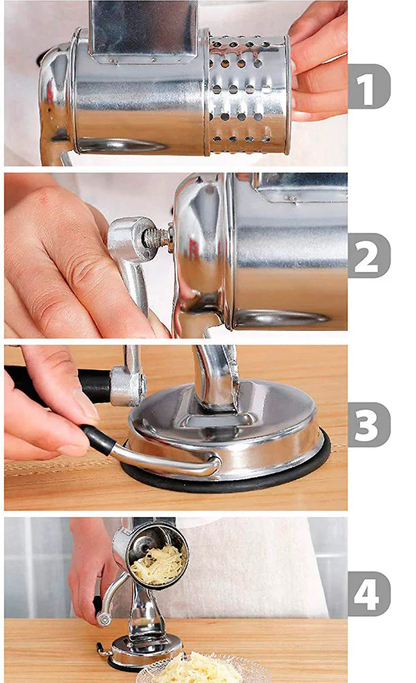Rotary Drum Food Grater and Vegetable Slicer