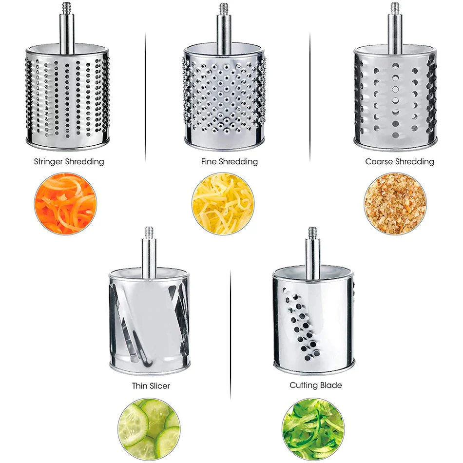Rotary Drum Food Grater and Vegetable Slicer