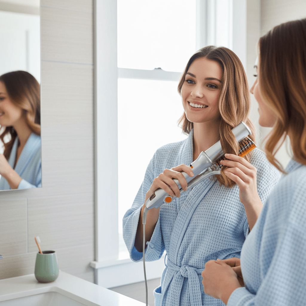 Rotating Hot Air Hair Brush Styler for Volume and Smooth Blowout Finish