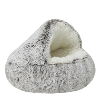 Round Cozy Cave Dog Bed with Soft Calming Cushion
