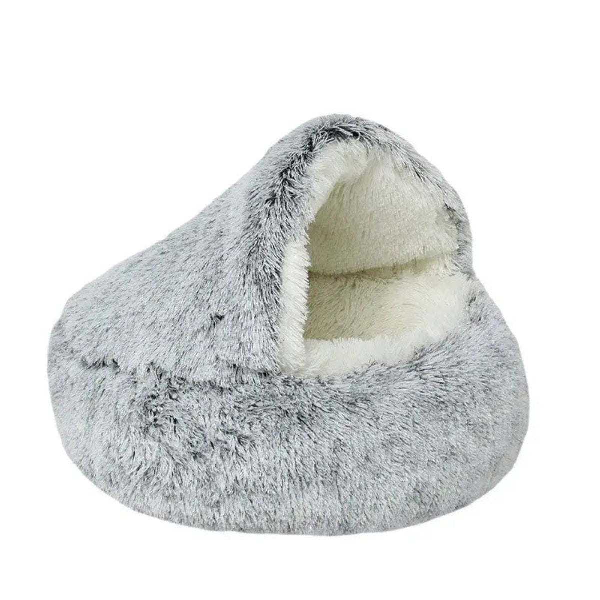 Round Cozy Cave Dog Bed with Soft Calming Cushion