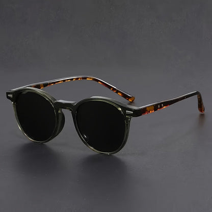 Round Tortoiseshell Sunglasses with Lightweight Full Frame
