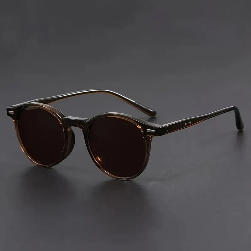 Round Tortoiseshell Sunglasses with Lightweight Full Frame